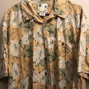 Banana Cabana XL 100% Silk Hawaiian Shirt Preowned